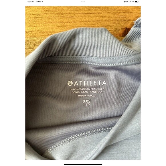 Athleta Woman’s XXS Sleeveless Square Shoulder Gray Blouse Soft Polyester Blend - Picture 5 of 7